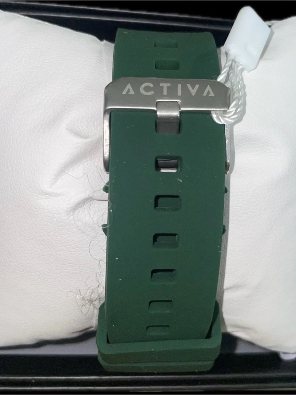 Ativa Green Silicone Watch Strap with Silver Buckle